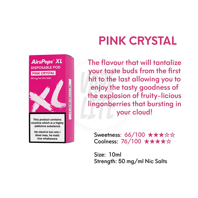 AirScream AirsPops XL Pod - No.16 Sour Berries (Pink Crystal) 28.5mg/ml 10ml