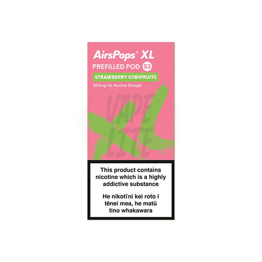 AirScream AirsPops XL Pod - No.53 Strawberry Kiwifruit 28.5mg/ml 10ml