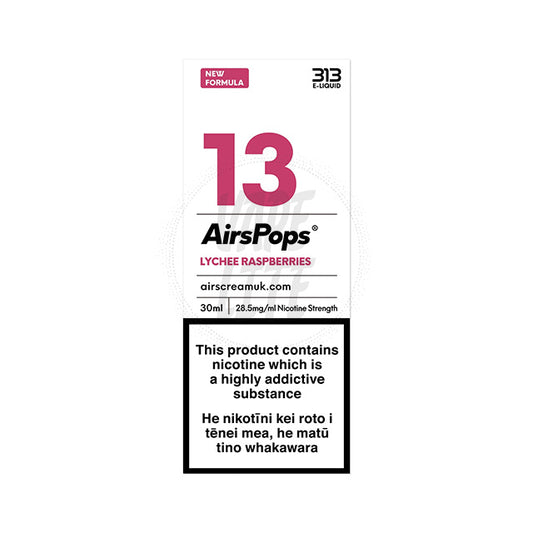 AirScream AirsPops 313 E-Liquid 30ml - No.13 Lychee Raspberry 28.5mg/ml