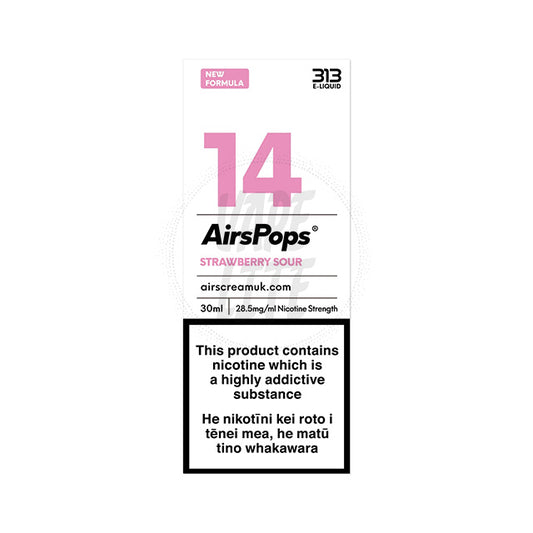 AirScream AirsPops 313 E-Liquid 30ml - No.14 Strawberry Sour (Strawberry Yogurt) 28.5mg/ml