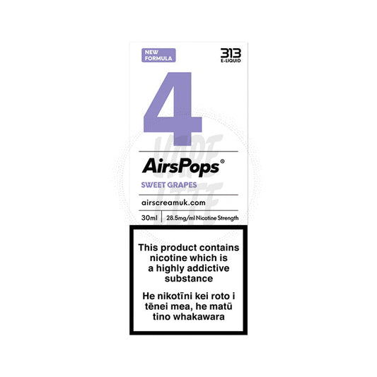 AirScream AirsPops 313 E-Liquid 30ml - No.4 Sweet Grapes (Freezy Grape) 28.5mg/ml