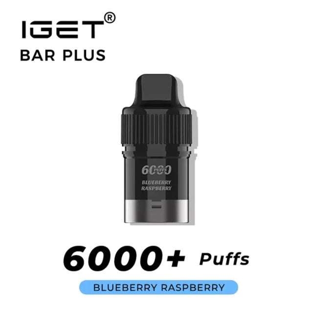 IGET Bar Plus Pre-filled Pod - Blueberry Raspberry 6000 Puffs 20mg/ml