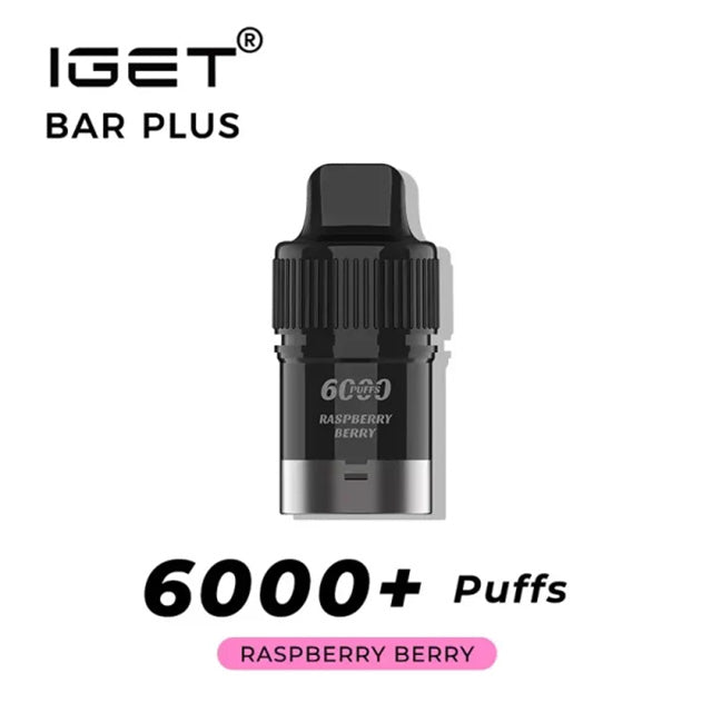 IGET Bar Plus Pre-filled Pod - Raspberry Berry 6000 Puffs 20mg/ml